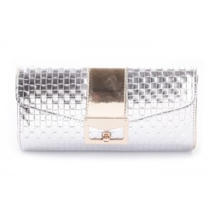 Elegant Style Women's Clutch With Metal and Color Splice Design