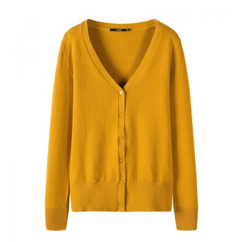 Knitted Cardigan sweater Autumn Women Simple Solid Straight (Knitted ...