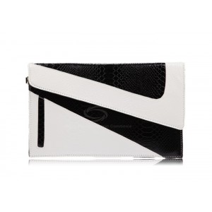 Party Women's Clutch With Crocodile Veins and Color Matching Design