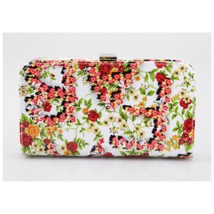 Party Women's Evening Bag With Floral Print and Hard Shell Design
