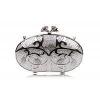 Party Women's Evening Bag With Rhinestone and Metallic Design