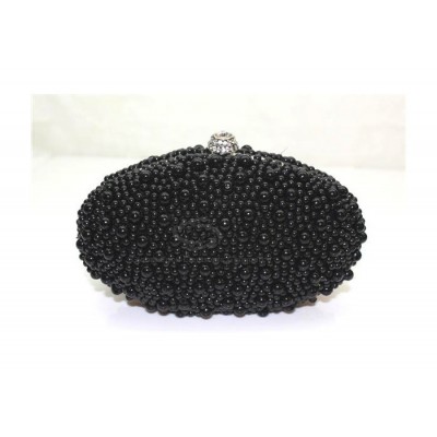 Party Women's Evening Bag With Solid Color Egg Pattern Pearl Design