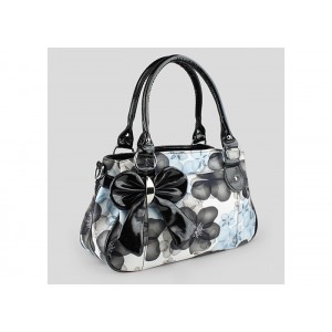 Casual Women's Shoulder Bag With Bowknot and Floral Print Design
