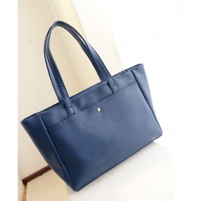 Concise Women's Shoulder Bag With Solid Color and PU Leather Design
