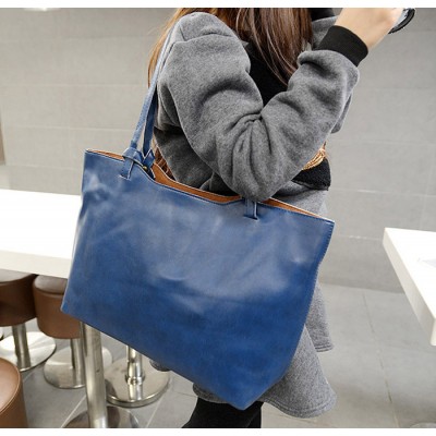 Fashion Women's Shoulder Bag With Solid Color and PU Leather Design