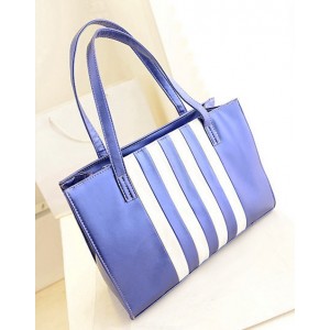 Pretty Women's Shoulder Bag With Striped and PU Leather Design