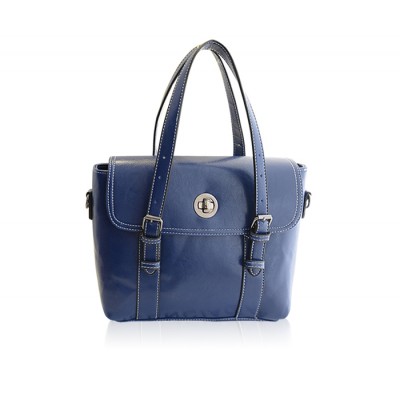 Stylish Women's Shoulder Bag With Buckle and Stitching Design