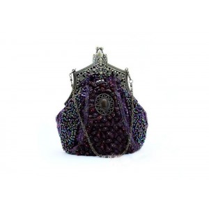 Stylish Vintage Wedding Women's Evening Bag With Metal and Bead Design