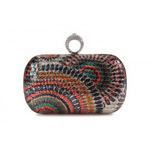 Stylish Women's Evening Bag With Sequins and Rhinestones Design