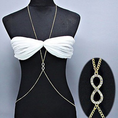 Gold Plated Alloy "infinity" Pattern Body Chain