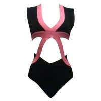Sexy Backless Cut Out One-Piece Bandage Swimwear For Women