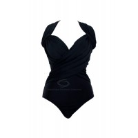 Spandex V-Neck Solid Color Bikini Swimming Suit For Women