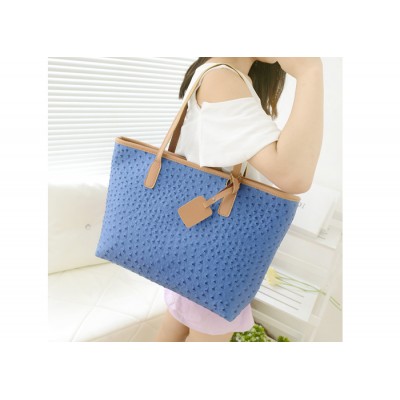 Casual Women's Shoulder Bag With Blue and PU Leather Design