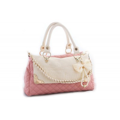 Casual Women's Tote With PU Leather and Bow Faux Pearls Design