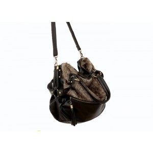 Casual Women's Tote With Vintage Tassels and Imitated Fur Design