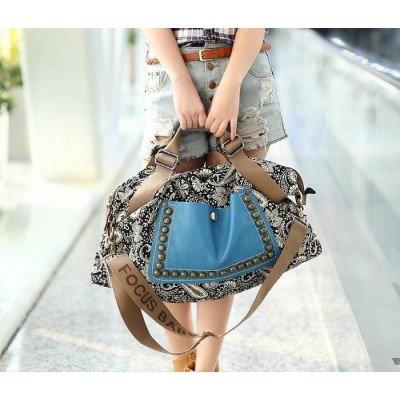 Ethnic Style Women's Tote Bag With Rivets and Splice Design
