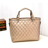 Fashion Women's Tote Bag With Buckle and Checked Design