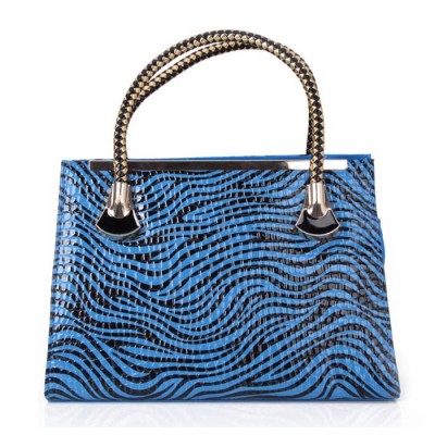 Fashion Women's Tote Bag With Zebra Print and Weaving Design