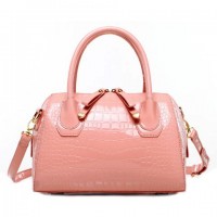 Gorgeous Women's Tote Bag With Pink and Crocodile Print Design