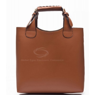 Laconic Elegant Women's Handbag With Solid Color Belts Buckles Design