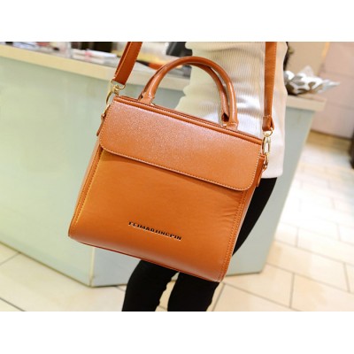 Retro Style Women's Tote Bag With PU Leather and Solid Color Design