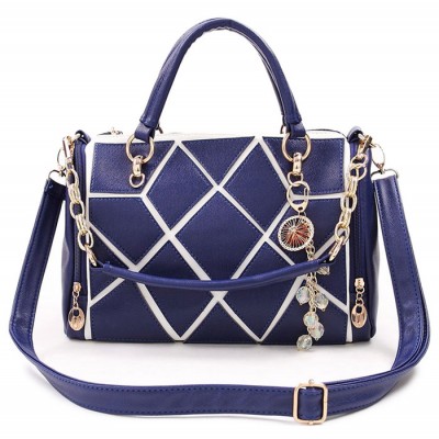 Stylish Women's Tote Bag With Pendant and Geometric Design