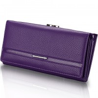  Trendy Women's Clutch Wallet With Solid Color and PU Leather Design