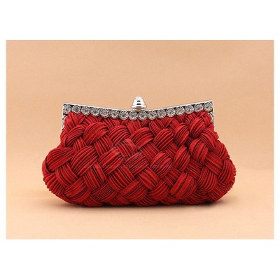 Wedding Women's Evening Bag With Weaving and Pure Color Design